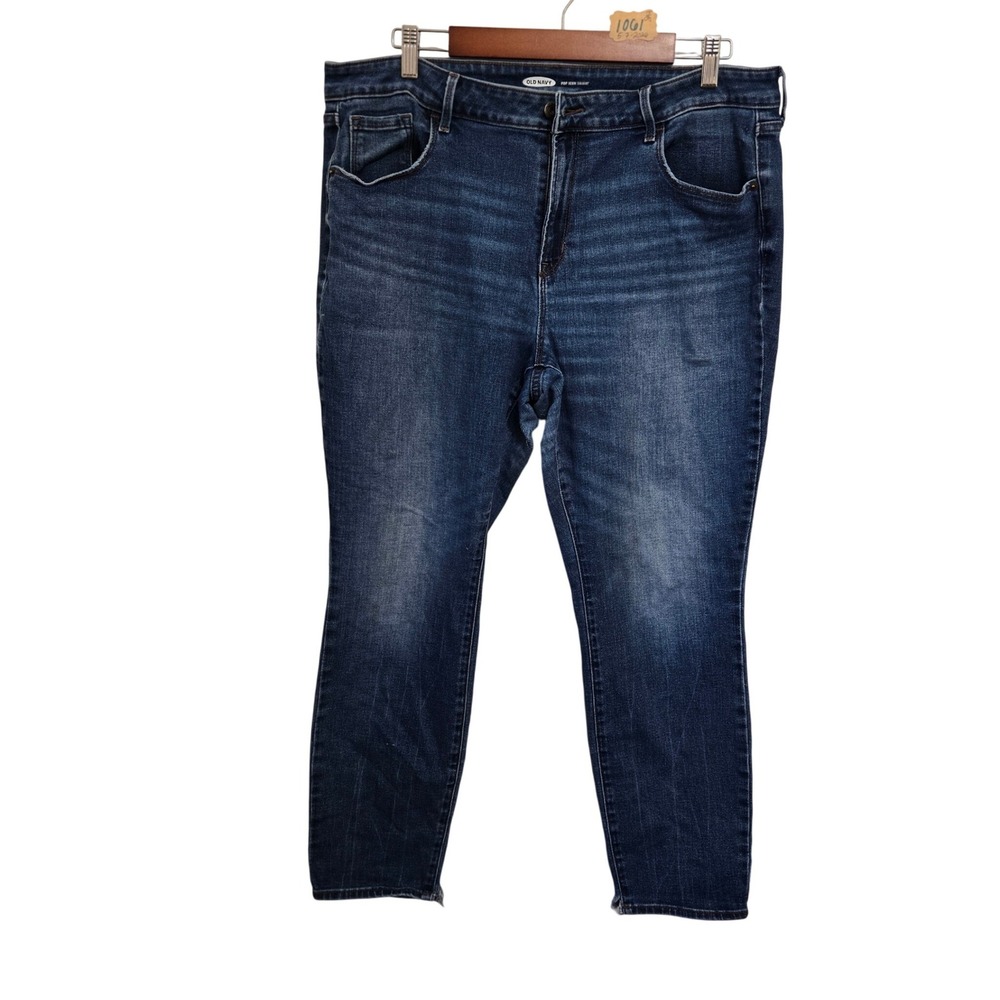 Old Navy Pop Icon‎ Skinny Jeans Womens 16 Short Dark Wash Denim Stretch Blue